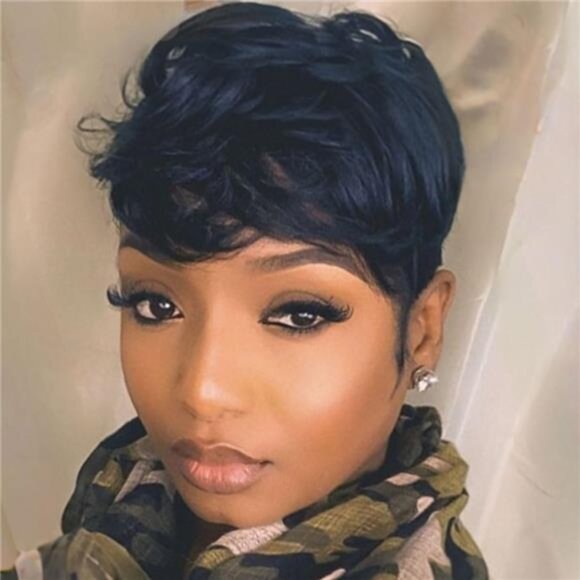 Short Human Hair Wigs for Black Women Pixie Cut Wig Human Hair Black